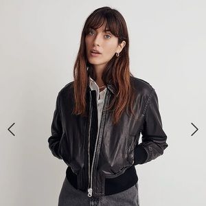 Madewell leather bomber NWOT